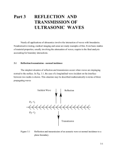 Part 3 REFLECTION AND TRANSMISSION OF ULTRASONIC WAVES