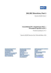 ISO/IEC Directives Part 1 - Consolidated JTC 1 Supplement 2015