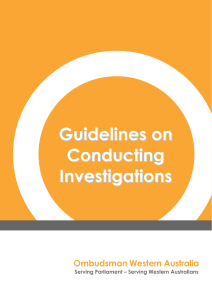 Guidelines on Conducting Investigations
