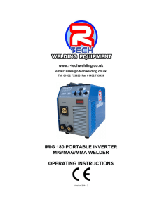 i-mig180 mig welder - R-Tech Welding Equipment Ltd