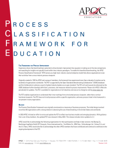 process classification framework for education