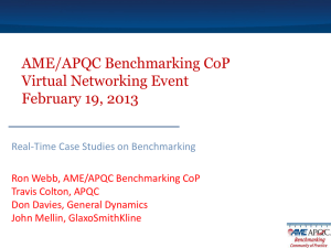 AME/APQC Benchmarking Presentation