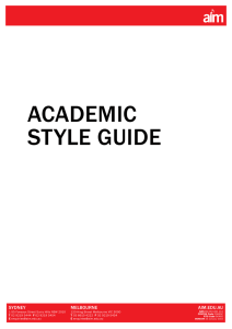 the AIM Academic Style Guide