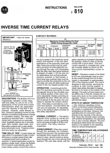 810-5.0: Inverse Time Current Relays