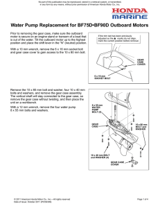 Water Pump Replacement for BF75D•BF90D Outboard