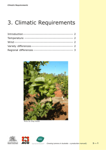 Climatic Requirements