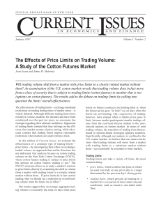The Effects of Price Limits on Trading Volume