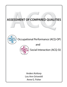 assessment of compared qualities - Center for Innovative OT Solutions