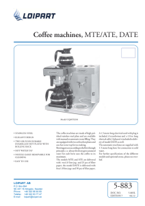 Coffee machines, MTE/ATE, DATE