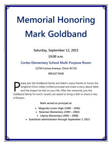 Memorial Honoring Mark Goldband - Chino Valley Unified School