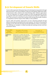 Examples of Assessment Criteria Examples of Learning and