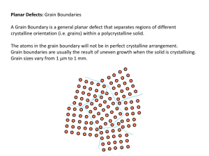 Planar Defects: Grain Boundaries A Grain Boundary is a general