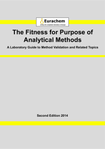 The Fitness for Purpose Analytical Methods Fitness for