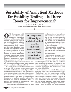 Suitability of Analytical Methods for Stability Testing