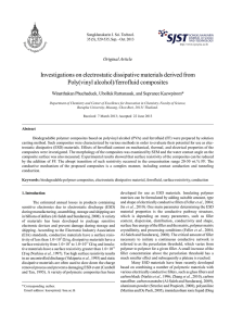 Investigations on electrostatic dissipative materials derived from