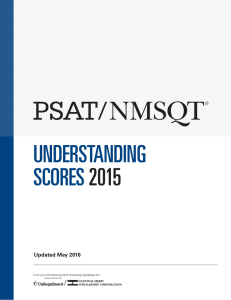 PSAT/NMSQT Understanding Scores 2015