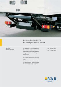 Bär Cargolift Falt F2/F4 for loading work when