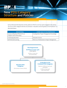 New PDU Category Structure and Policies