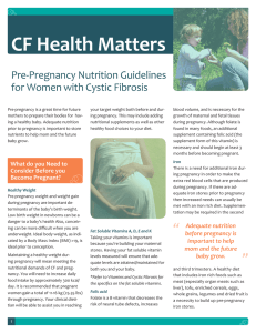 Pre-Pregnancy Nutrition Guidelines for Women with Cystic Fibrosis