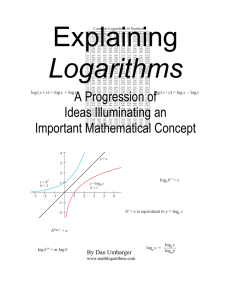 Explaining Logarithms - Twenty Key Ideas in Beginning Calculus