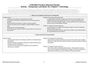 CCSS Math Practices Alignment for TI-Nspire