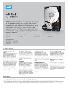 WD Black PC HD Series Specification Sheet