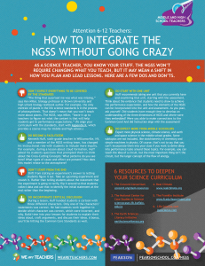 how to integrate the ngss without going crazy