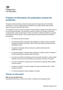Model freedom of information publication scheme for