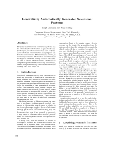 Generalizing Automatically Generated Selectional Patterns