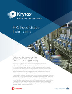 H-1 Food Grade Lubricants