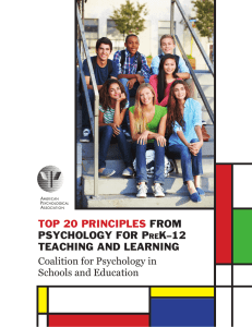 Top 20 Principles From Psychology for PreK–12
