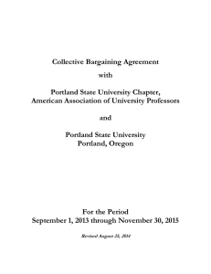 Collective Bargaining Agreement with Portland State