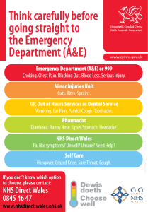 Think carefully before going straight to the Emergency Department