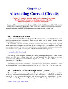 Chapter 13 Alternating Current Circuits