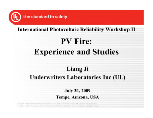 PV Fire: Experience and Studies - Solar America Board for Codes