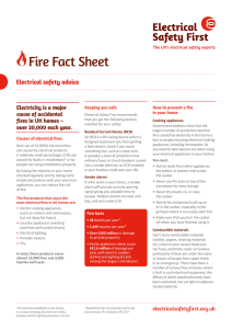 Fire Fact Sheet - Electrical Safety First