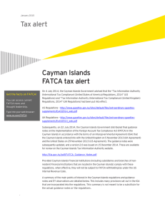 Cayman Islands FATCA tax alert Tax alert