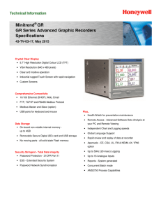Minitrend GR GR Series Advanced Graphic Recorders Specifications