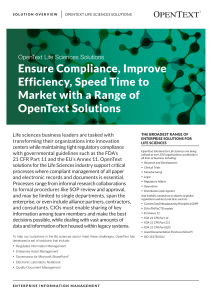 Ensure Compliance, Improve Efficiency, Speed Time to Market with