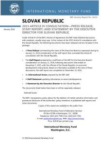 Slovak Republic: 2015 Article IV Consultation--Press Release