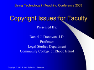 Copyright Issues for Faculty - Community College of Rhode Island