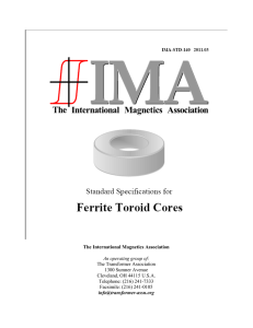 Standard Spec for Ferrite Toroid Cores - transformer