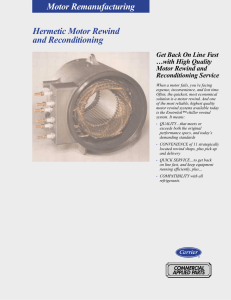 Hermetic Motor Rewind and Reconditioning Motor
