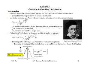 Lecture 3 Gaussian Probability Distribution