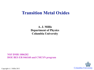 Transition Metal Oxides - Department of Physics