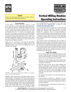 Vertical Milling Machine Operating Instructions