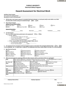 Hazard Assessment for Electrical Work + Energized Electrical Work