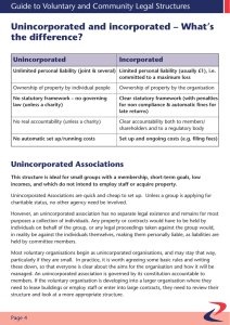 Unincorporated and incorporated