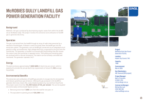 McROBIES GULLY LANDFILL GAS POWER GENERATION FACILITY