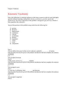 Kinematic Vocabulary